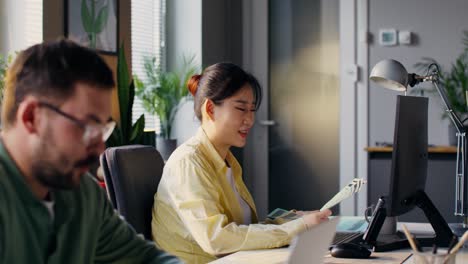 business people working together in an office