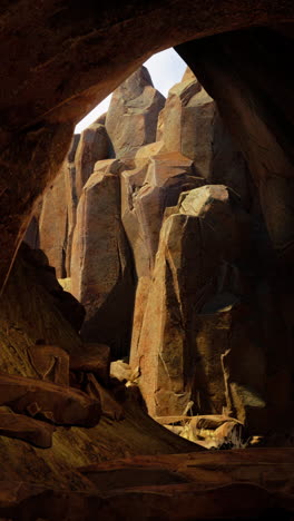 deep red stone cave scenery