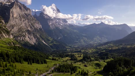 hyperlapse of fairy tale mountainscape in grindelwald in the swiss alps