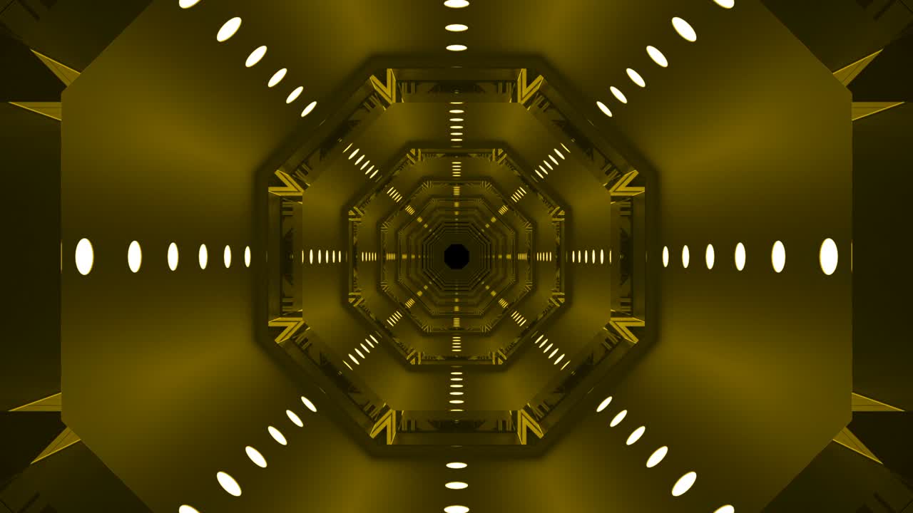 Looped Abstract Yellow Background Tunnel