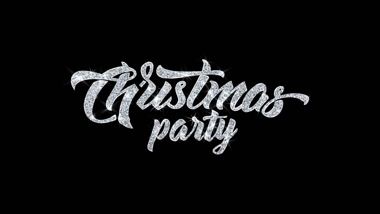Christmas Party Glitter Text Graphic Design