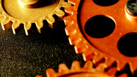 clock wheels mechanism: wheels beating time- macro