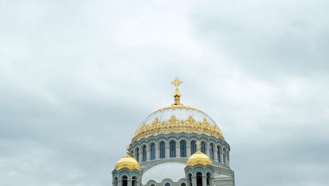 orthodox church dome and cloudy sky