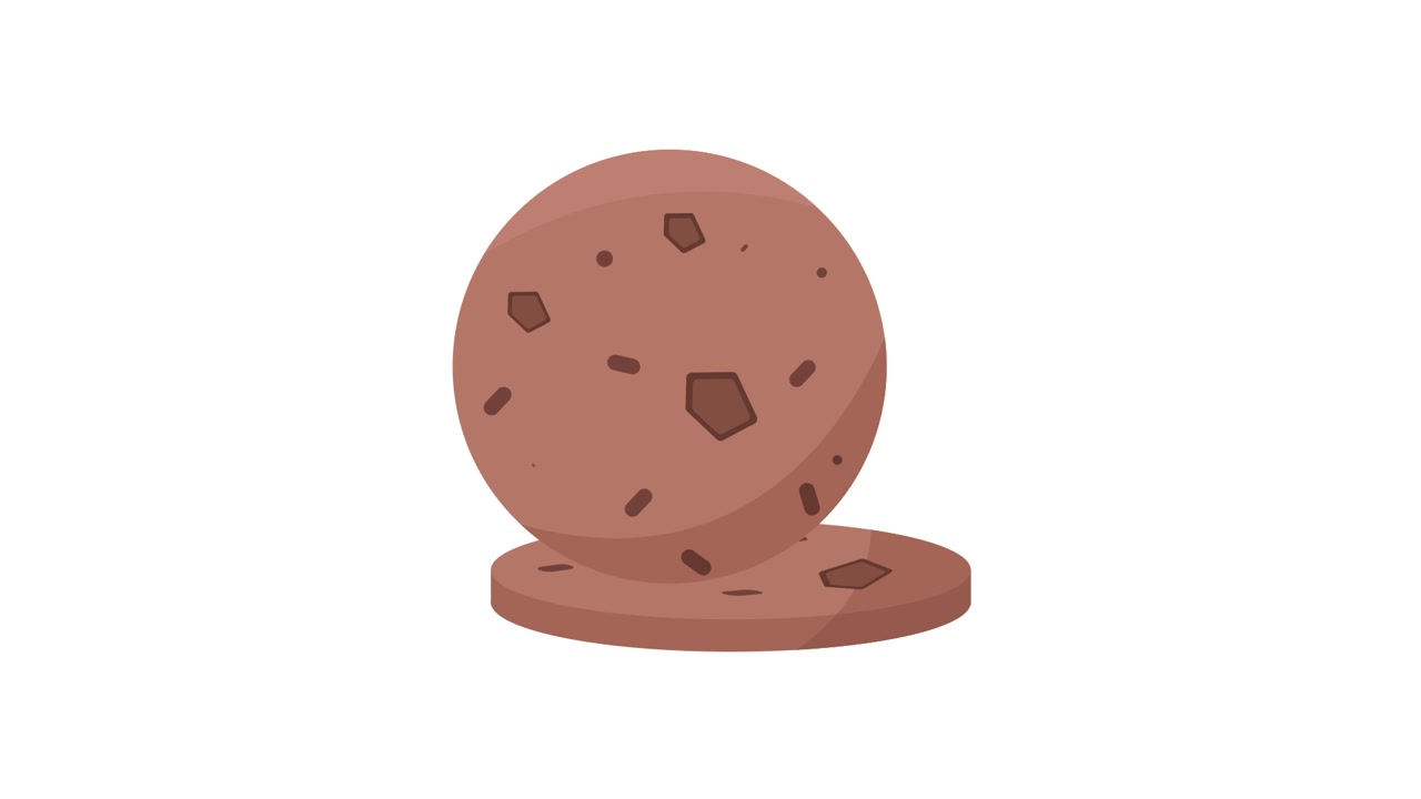 Animated Chocolate Chip Cookies Appearing and Rotating