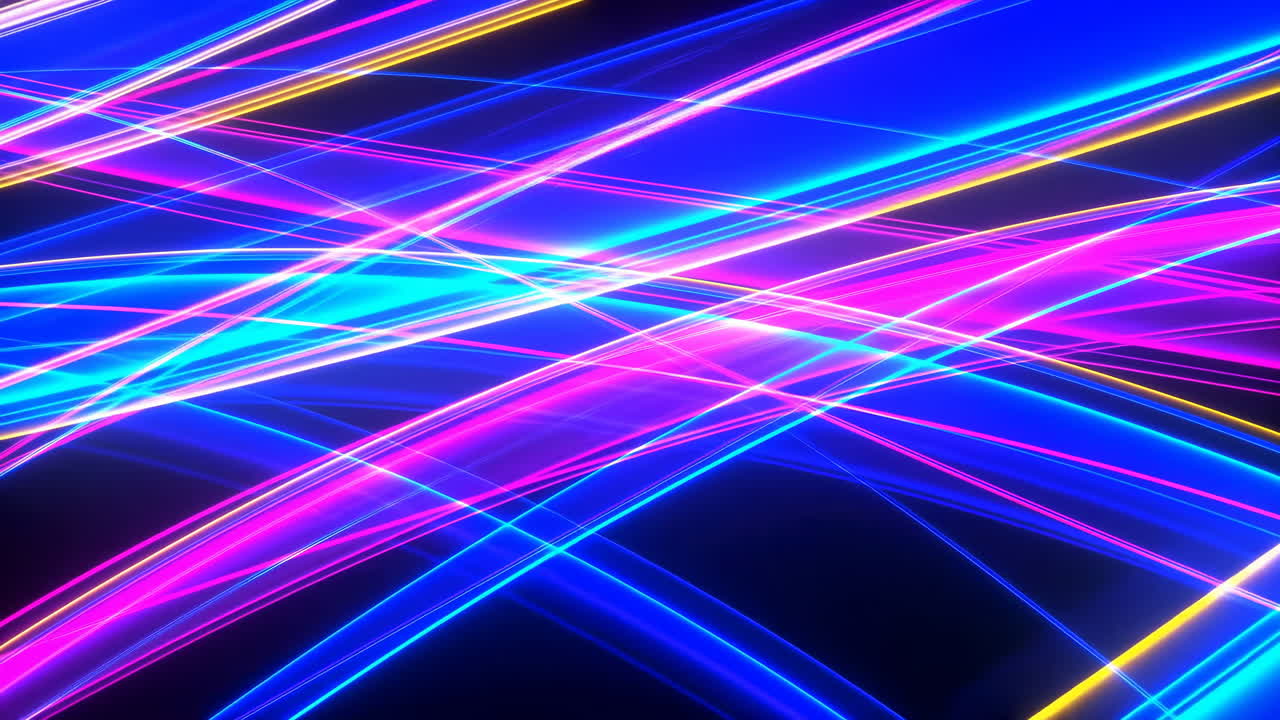Dynamic Abstract Background with Vibrant Glowing Neon Light Lines