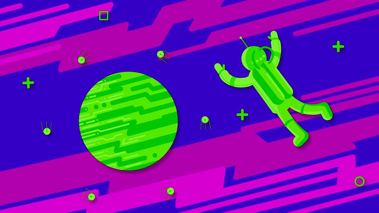 un astronauta vuela a través del espacio exterior