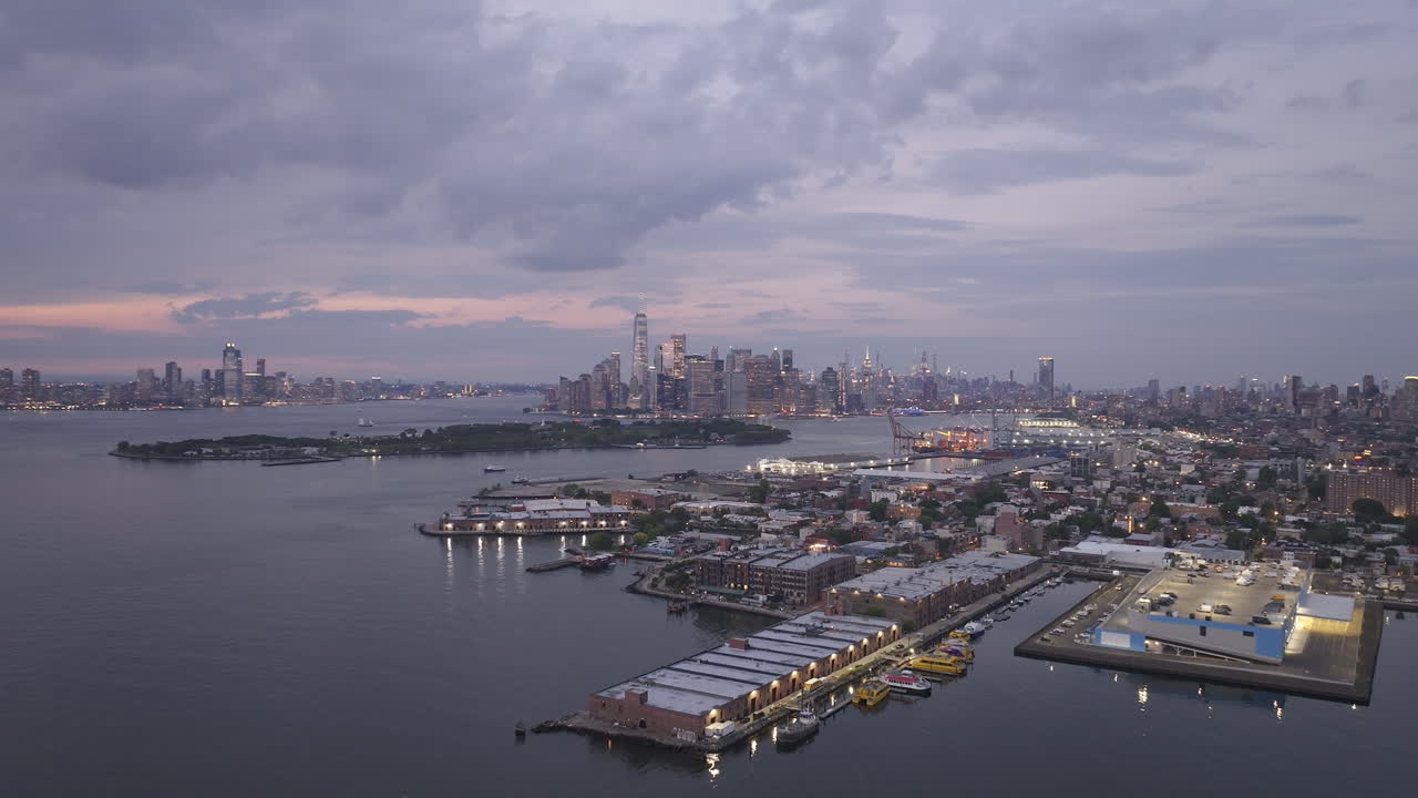 Shot at dusk in Red Hook with the Manhattan skyline in the background.
