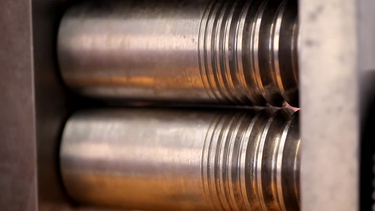 Jewelry rolling mill tool during work jeweler.