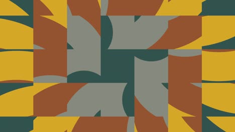 azulejos abstractos en la variación de la paleta multicolor de moda. animación sin costuras con formas básicas. simple fondo gráfico de movimiento geométrico