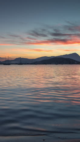 sea and sky in pollenca, mallora, spain in vertical