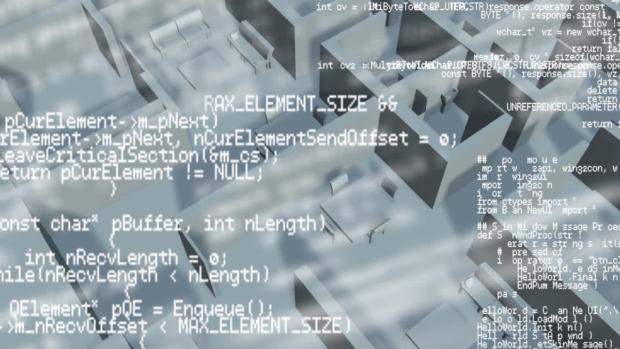 정보와 집 디자인의 회색 건축을 보여주는 인터페이스의 애니메이션