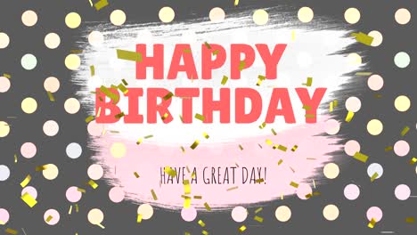 alles gute zum geburtstag, einen schönen tag grüßen und konfetti