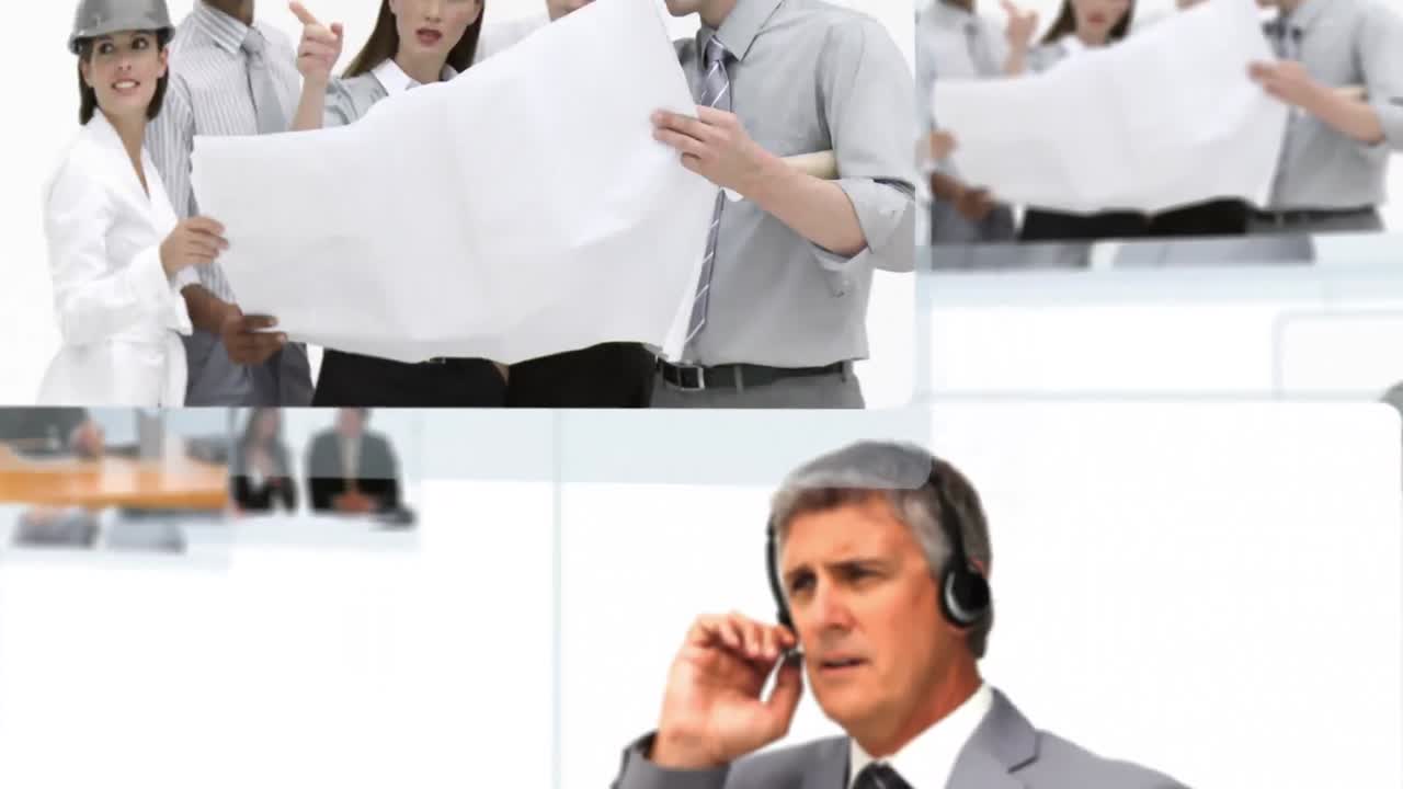 montaje de gente de negocios trabajando duro