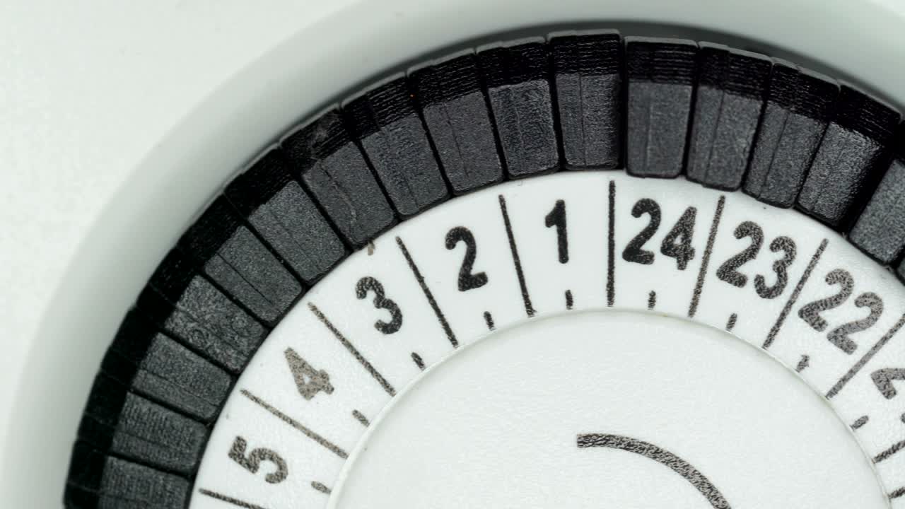 The mechanical timer on a macro shot