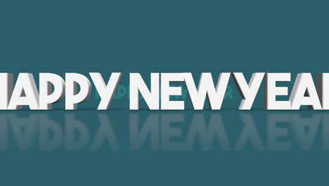 rolling happy new year text on green gradient