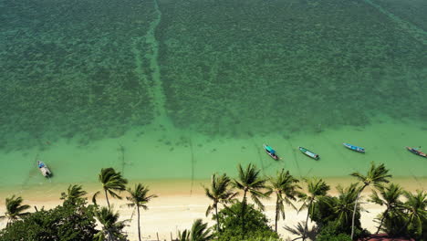 Costa-Paradisíaca-Tropical-En-Koh-Samui,-Vista-Aérea-De-Drones