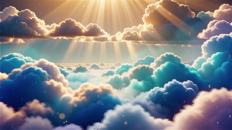 Christian Heavenly Light Worship Background