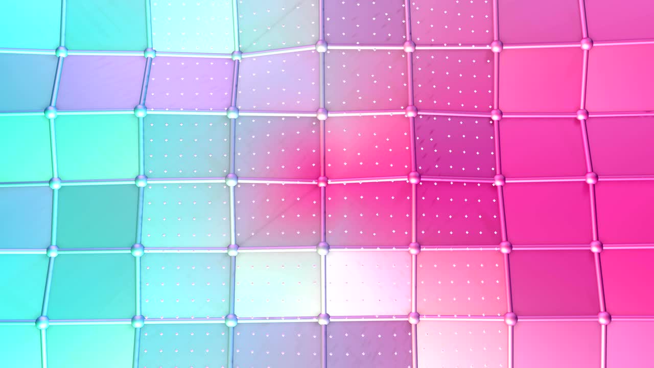 abstracto simple azul rosa baja poli superficie 3d y cristales blancos voladores como relieve fantástico. fondo bajo poli geométrico suave de polígonos rosados azules puros. fondo de bucle sin costuras 4k fullhd.