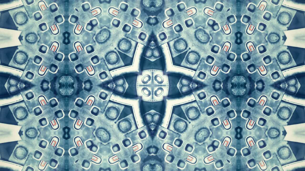 Seamless animation of beautiful abstract kaleidoscope metal techno background with the appearance of various geometric shapes