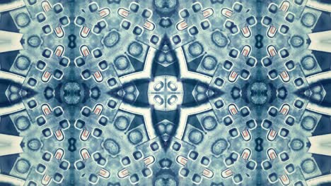 seamless animation of beautiful abstract kaleidoscope metal techno background with the appearance of various geometric shapes