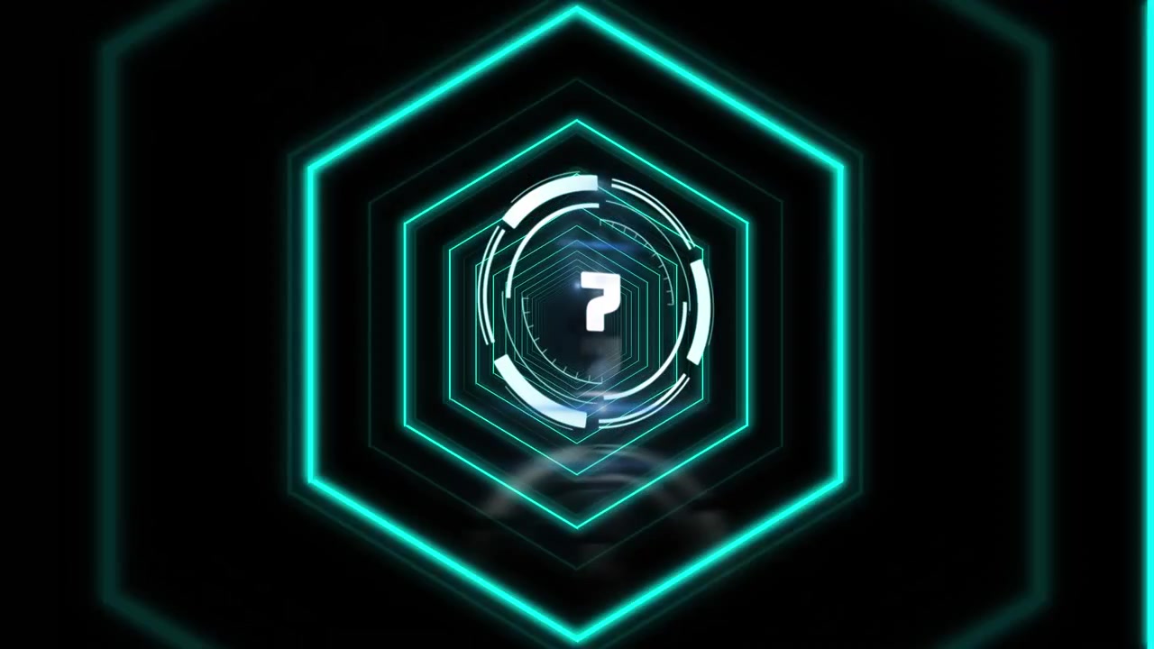 Animation of geometrical shapes over clock on black background