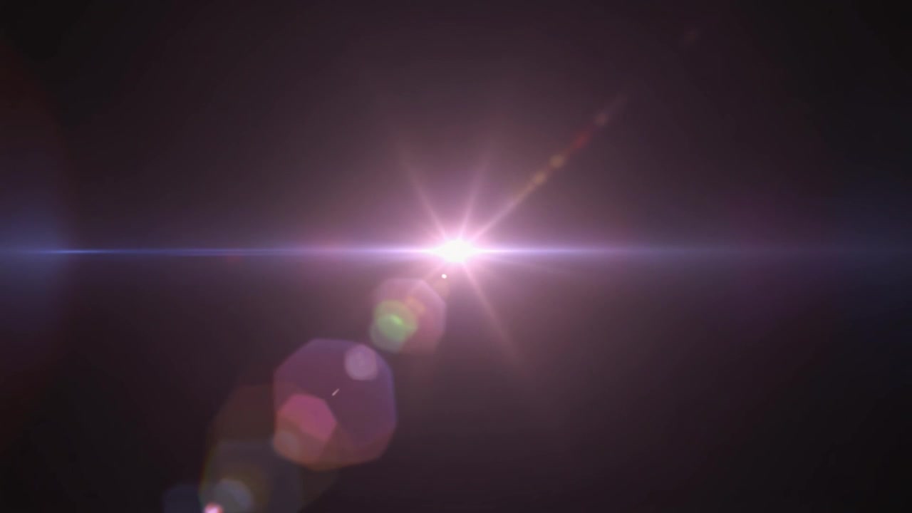 Effetto bagliore lente luminoso su sfondo nero