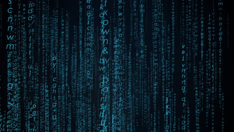 código de programación acuático futurista lluvia cayendo en la pantalla de la computadora, bucle sin fisuras de animación abstracta