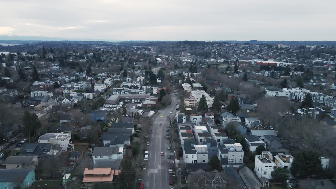 Aerial shot of Seattle over the Central District