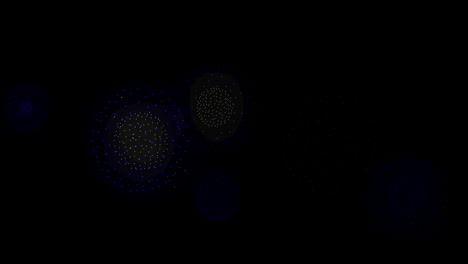 animación de formas y fuegos artificiales sobre fondo negro