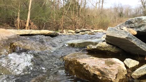 water over rocks in hueston woods