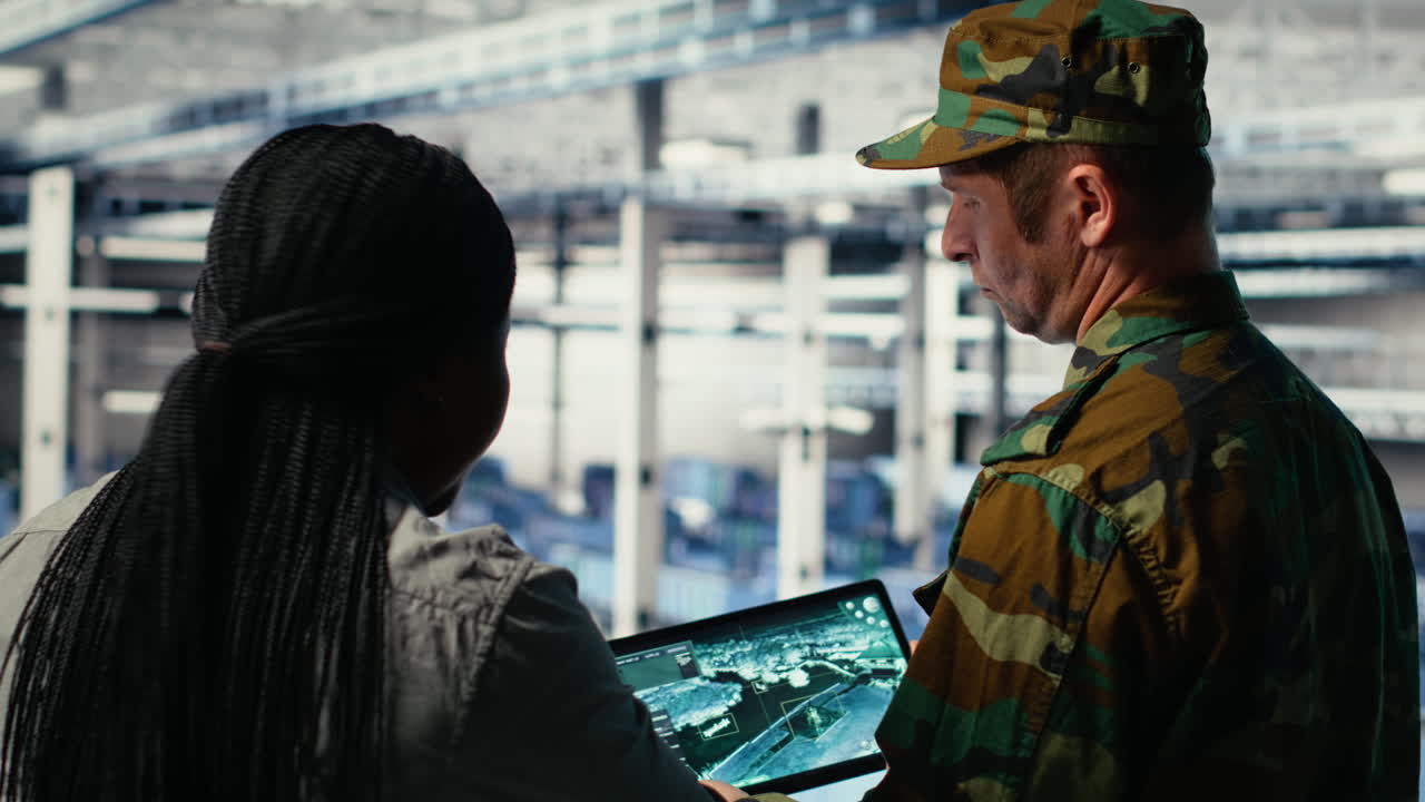 Army Commander And Software Developer In Data Center Use Ai Radar System