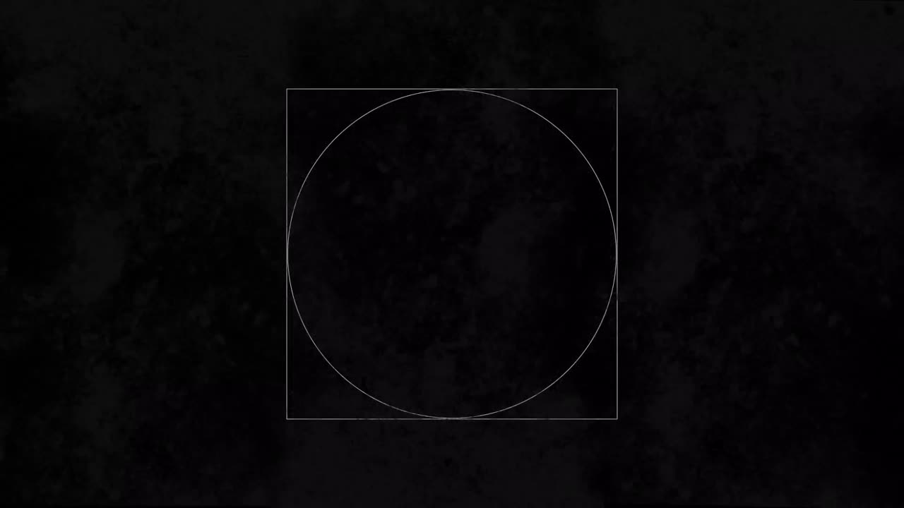 불안한 배경에  ⁇ 박이는 선과 모양으로 사각형과 원의 애니메이션