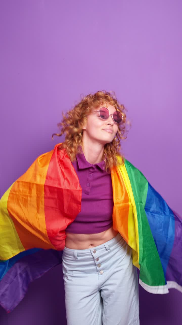 Woman with Rainbow Flag