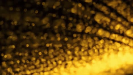 shimmering golden lights dance and swirl, creating beautiful abstract patterns against a dark background. the vibrant colors and soft focus enhance the enchanting atmosphere.