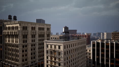 Edificios-De-Piedra-Art-Deco-En-La-Ciudad-De-Chicago