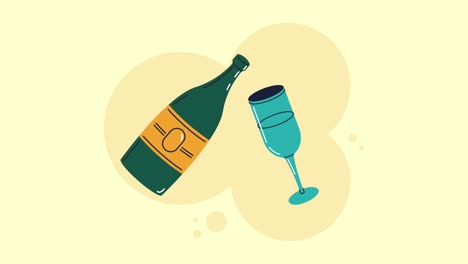 botella y vaso de vino