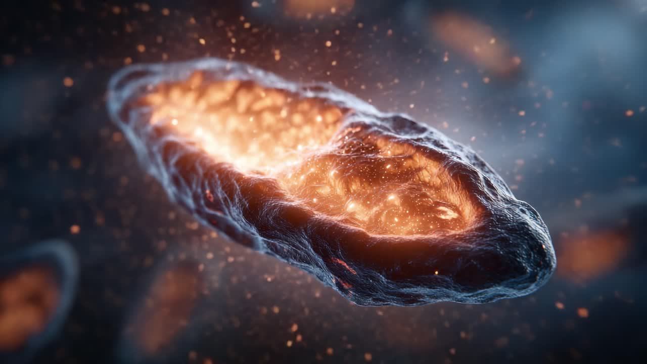 Una Visualizzazione Mozzafiato di un'Intricata Entità Cosmica, che Cattura la Bellezza Maestosa di Particelle Scintillanti e Forme Organiche in un Ambiente Celeste