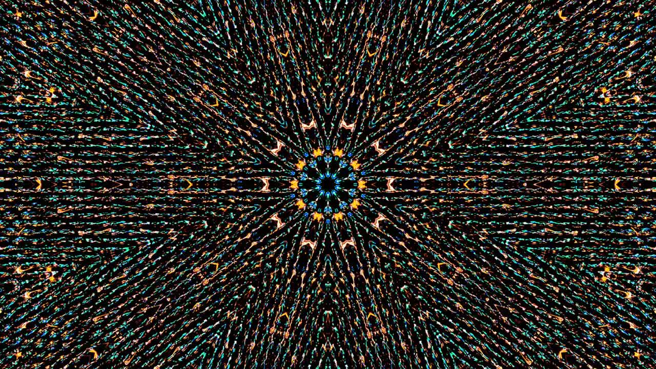 líneas abstractas coloridas luz coloridos puntos brillantes forma redonda fondo negro