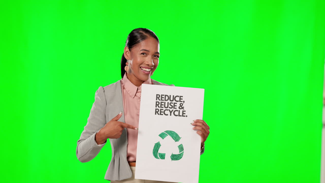 Green screen, recycle sign