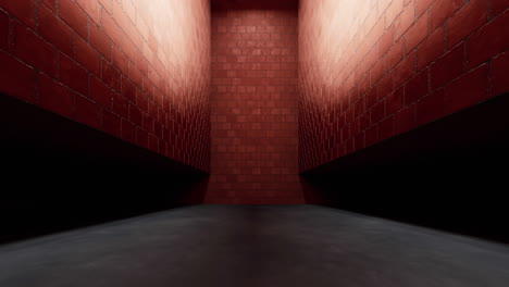 una habitación vacía con una pared de ladrillo, renderización en 3d.