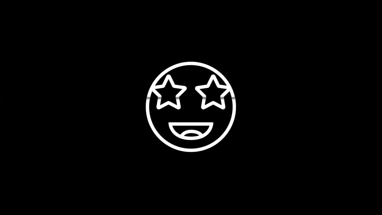 línea sonrisa hud símbolo holográfico en pantalla de televisión digital vieja bucle sin costuras glitch interferencia animación nuevo dinámico retro alegre colorido retro imágenes de video vintage