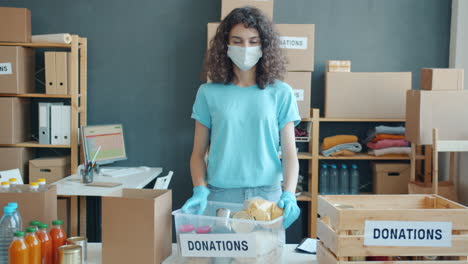 volunteer at a food bank donation center