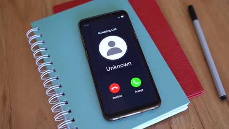incoming call from unknown number. concept of getting calls on privacy mode.