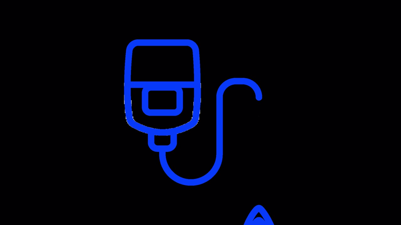 Animated Blue Outline IV Drip Icon with Falling Liquid Drop