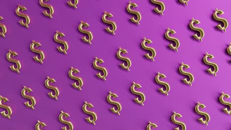 golden-gold-usd-US-dollar-money-sign-logo-on-pink-background-3d-rendering-animation