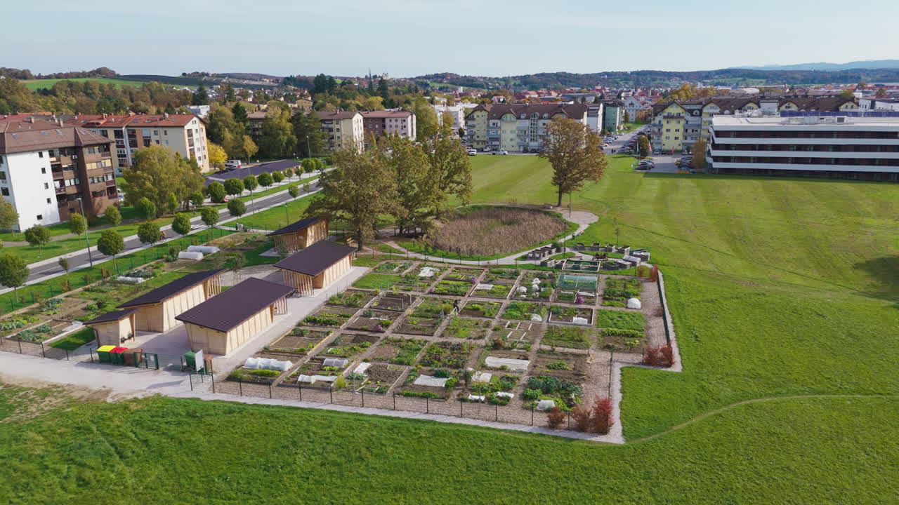 Crane community vegetable gardens on the edge of a residential area support local food production