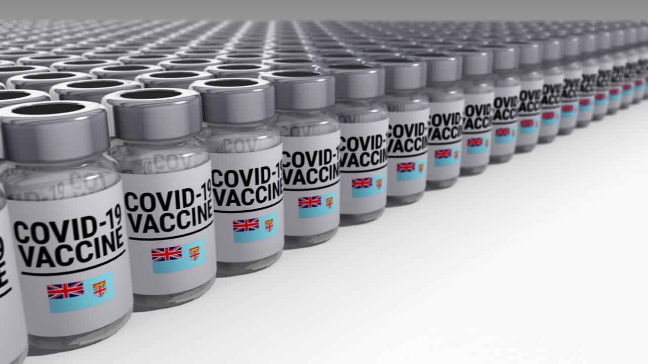 botellas de vacuna contra el covid-19 fiji