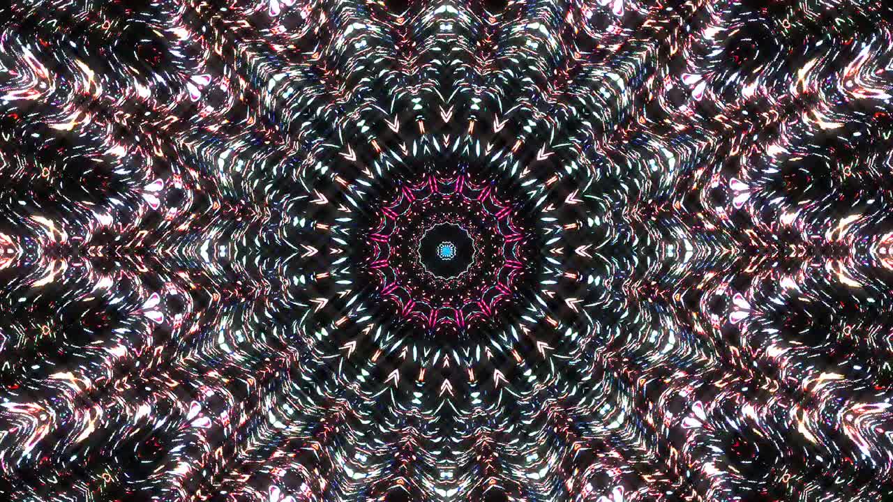 hermoso caleidoscopio abstracto que brilla, una luz radiante que regula los movimientos sutiles