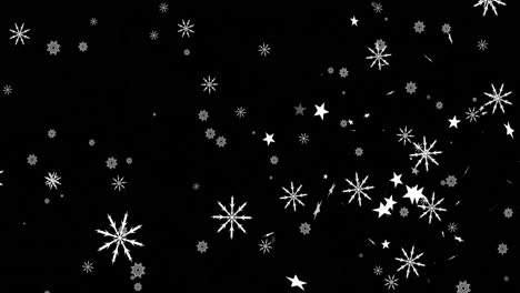 Animation-of-christmas-snowflakes-falling-over-black-background