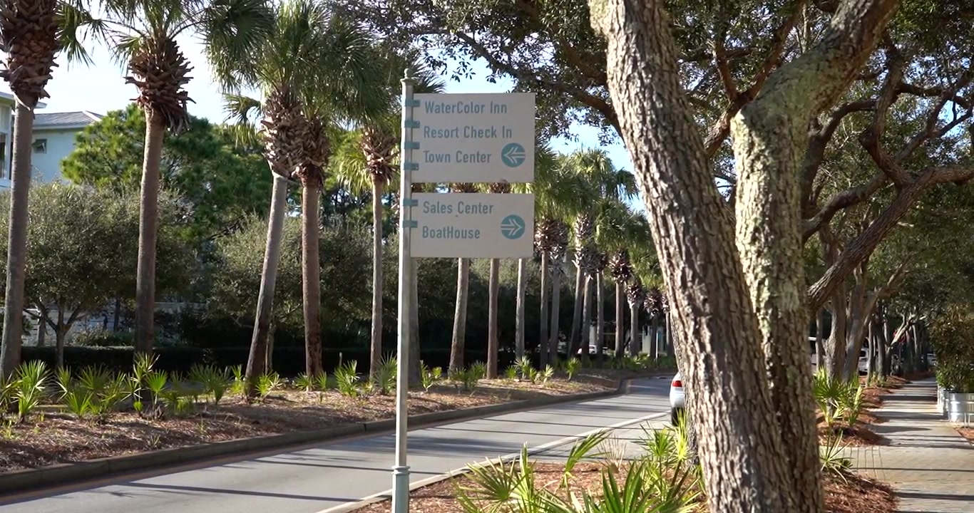 WaterColor street and town sign in 30A Florida